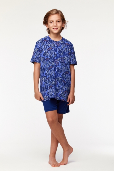 Resim 2-8 Yaş Erkek Çocuk Pijama-Qpa - 930-Tukan Temalı Çok Renkli Lacivert