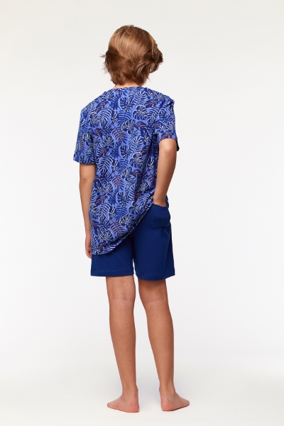 Resim 10-16 Yaş Erkek Çocuk Pijama-Qpa - 930-Tukan Temalı Çok Renkli Lacivert