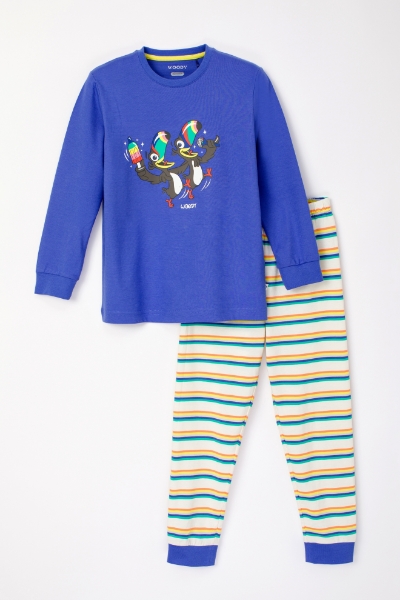 Resim 10-16 Yaş Erkek Çocuk Pijama-Plc - 829-Mor Mavi