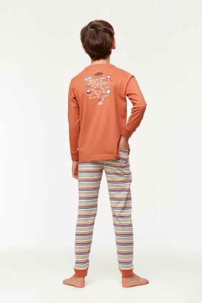 Resim 10-16 Yaş Erkek Çocuk Pijama-Plc - 202-Yanık Turuncu