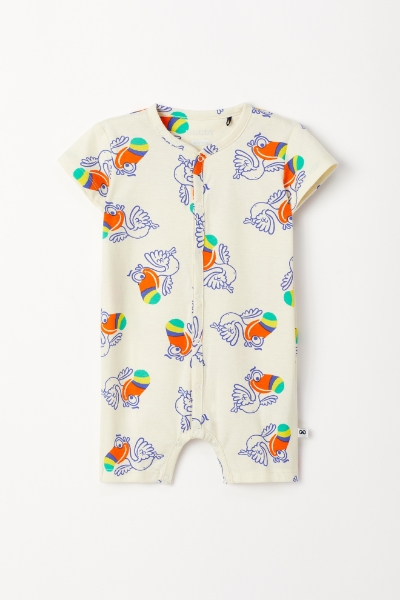 Resim Bebek Tulumu-Rba - 912-Tukan Baskılı Ekru