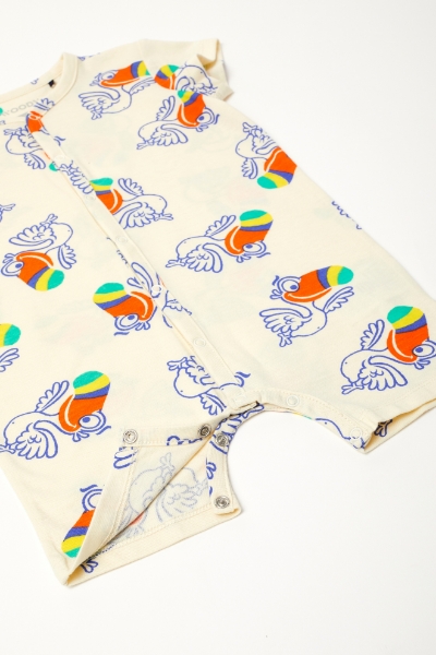 Resim Bebek Tulumu-Rba - 912-Tukan Baskılı Ekru