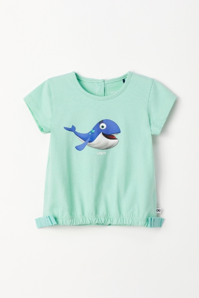 Resim Pamuklu Kız Bebek Pijama-Bst - 702-Su Yeşili
