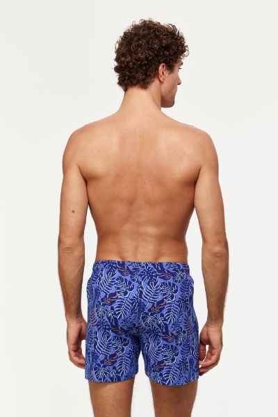 Resim Erkek Boxer-Qlb - 930-Tukan Temalı Çok Renkli Lacivert