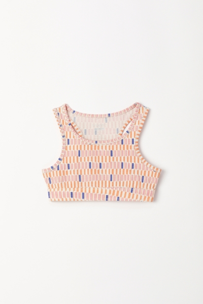 Resim 10-16 Yaş Kız Çocuk Atlet-Yuf - 968-Retro Desenli