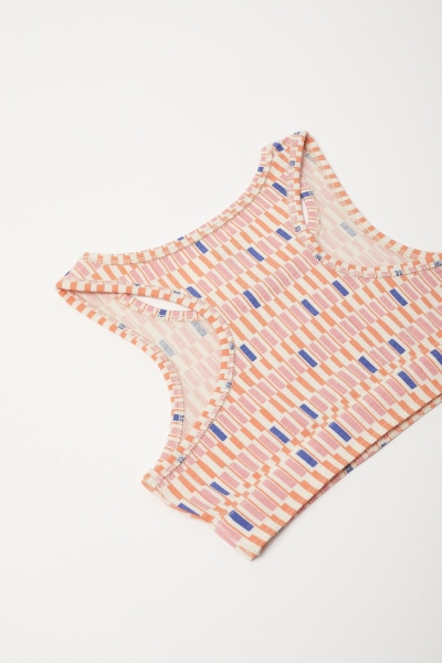 Resim 10-16 Yaş Kız Çocuk Atlet-Yuf - 968-Retro Desenli