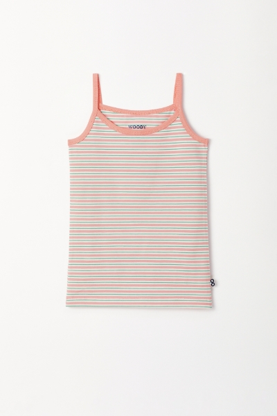 Resim 10-16 Yaş Kız Çocuk Atlet-Veg - 917-Kaplumbağa Temalı Çizgili Pembe