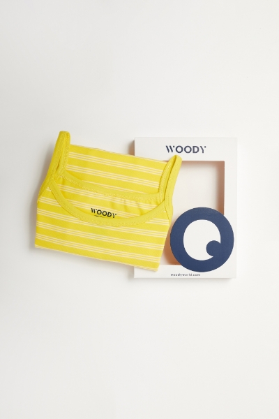 Resim 2-8 Yaş Kız Çocuk Atlet-Veg - 918-Tukan Temalı Çizgili Sarı