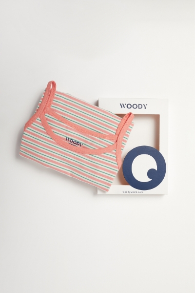 Resim 2-8 Yaş Kız Çocuk Atlet-Veg - 917-Kaplumbağa Temalı Çizgili Pembe