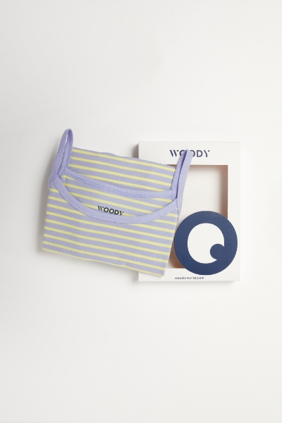 Resim 2-8 Yaş Kız Çocuk Atlet-Veg - 916-Balina Temalı Çizgili Mavi