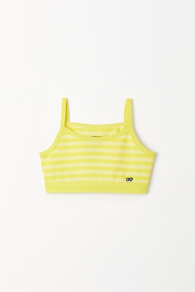 Resim 10-16 Yaş Kız Çocuk Atlet-Spt - 918-Tukan Temalı Çizgili Sarı