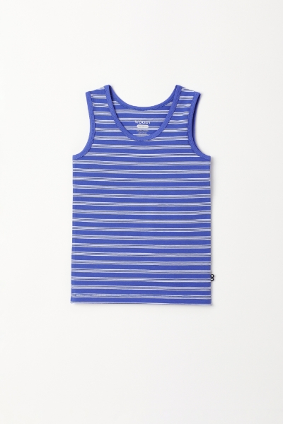 Resim 10-16 Yaş Erkek Çocuk Atlet-Ves - 915-Tukan Temalı Çizgili Ekru