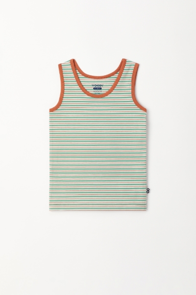 Resim 10-16 Yaş Erkek Çocuk Atlet-Ves - 914-Kaplumbağa Temalı Çizgili Turuncu