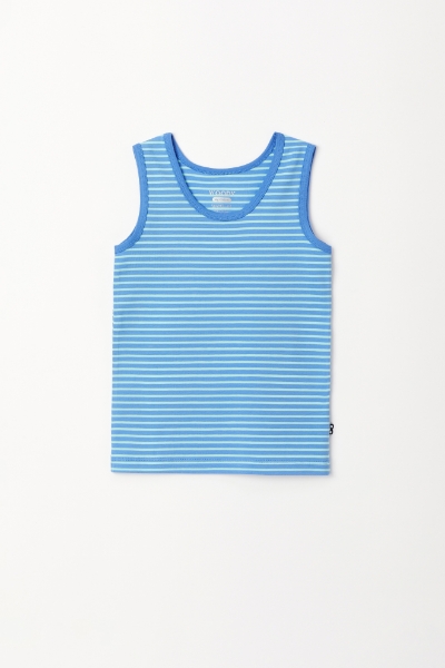 Resim 2-8 Yaş Erkek Çocuk Atlet-Ves - 913-Balina Temalı Çizgili Mavi