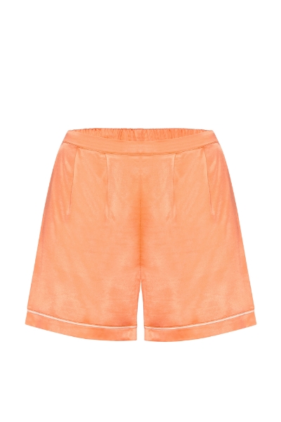 Resim Paça Detaylı Saten Şort-Xxb - 542-Çöl Çiçeği Pembesi