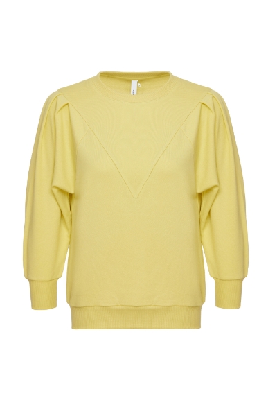 Resim Bisiklet Yaka Sweatshirt-Mlf - 707-Sarı