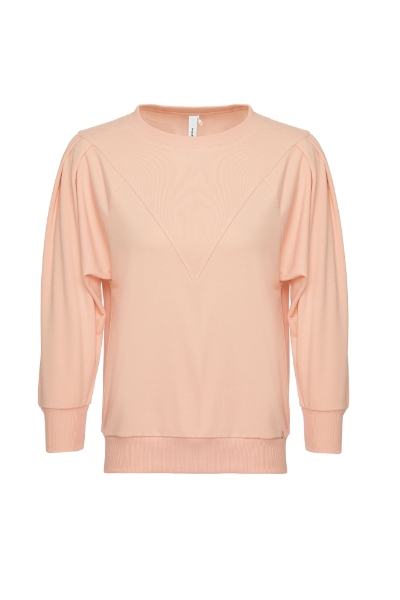 Resim Bisiklet Yaka Sweatshirt-Mlf - 523-Şeftali Pembesi