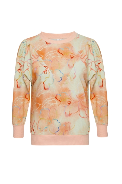 Resim Bisiklet Yaka Sweatshirt-Mlf - 986-Çok Renkli Baskılı 