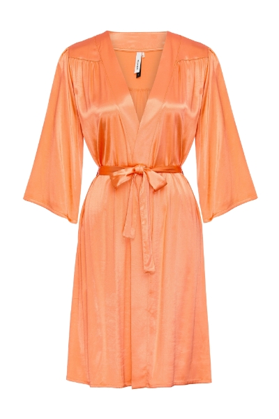 Resim Kuşaklı Viskoz Sabahlık-Xne - 542-Çöl Çiçeği Pembesi