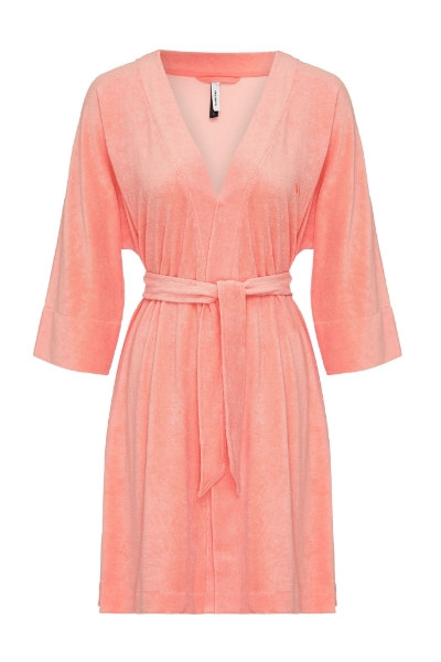 Resim Kuşaklı Terry Sabahlık-Tna - 542-Çöl Çiçeği Pembesi