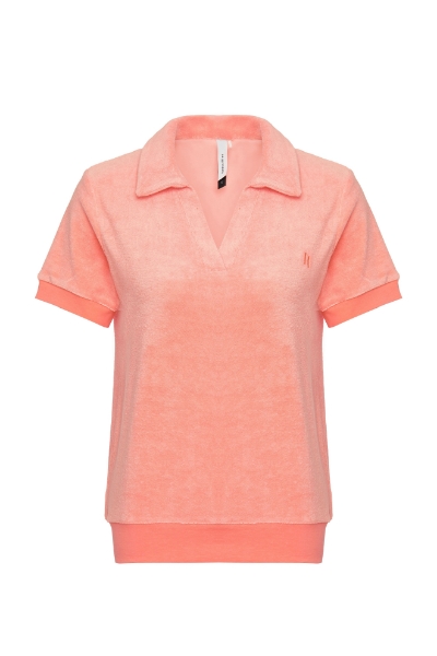 Resim V Yaka Terry Tişört-The - 542-Çöl Çiçeği Pembesi