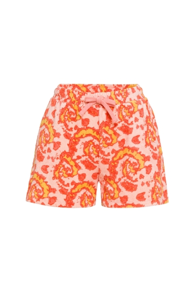 Resim Terry Havlu Şort-Thd - 987-Karışık Desenli Pembe