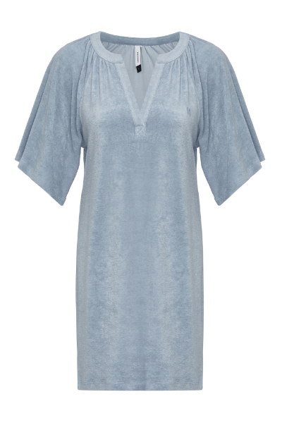 Resim V Yaka Terry Elbise-Tde - 800-Kül Mavisi