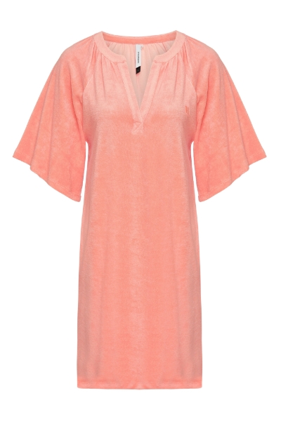 Resim V Yaka Terry Elbise-Tde - 542-Çöl Çiçeği Pembesi