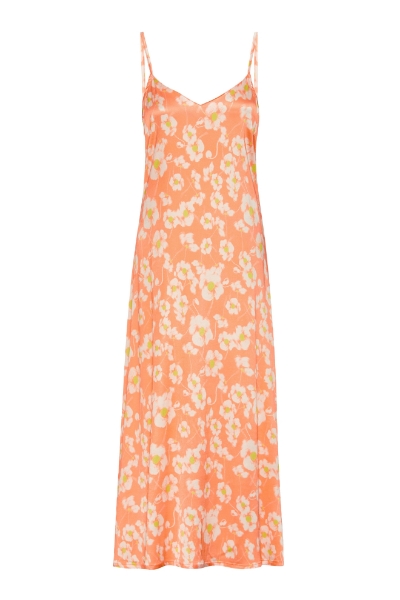 Resim İp Askılı Viskoz Maxi Elbise-Xdp - 996-Çiçek Baskılı