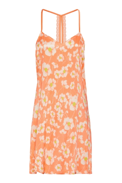 Resim Sırt Detaylı Viskoz Elbise-Xdo - 996-Çiçek Baskılı