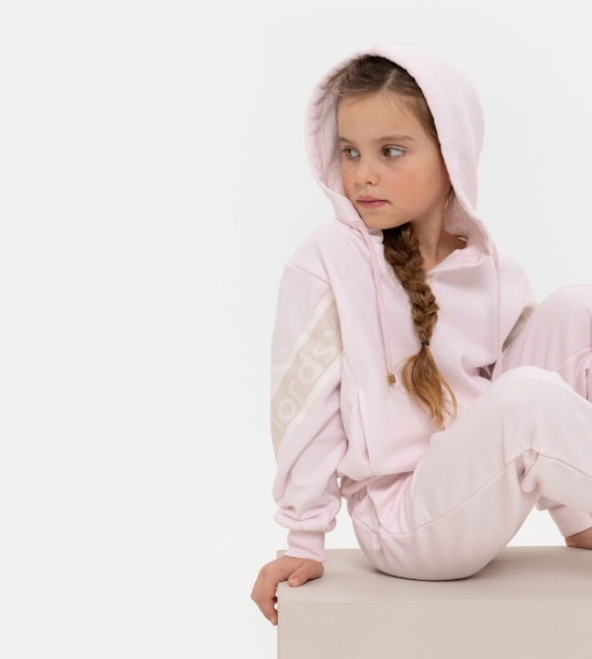 Resim Kapüşonlu Sweatshirt-Mla - 412-Toz Pembe