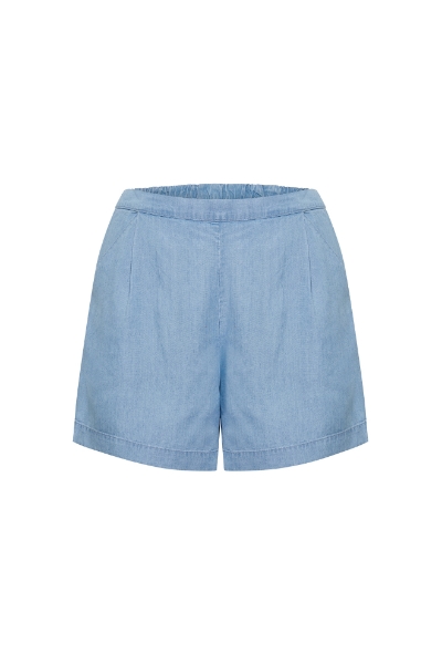 Resim Lyocell Şort-Tlg - 800-Kül Mavisi