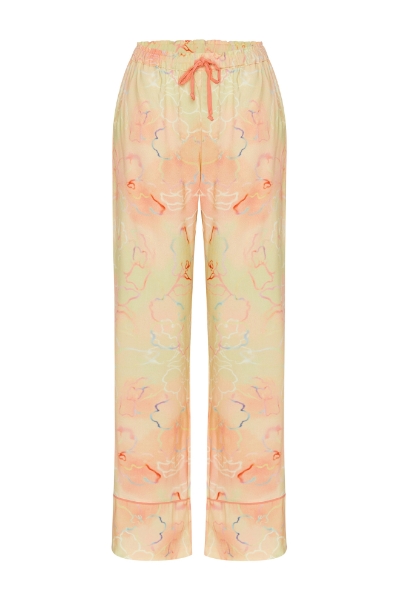 Resim Paça Detaylı Vikoz Pantolon-Tlk - 995-Karışık Desenli Pembe