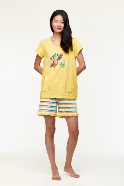 Resim Kadın Pijama-Psg - 651-Sarı