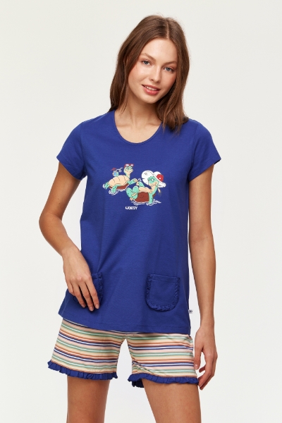 Resim Kadın Pijama-Psg - 856-Soğuk Mavi