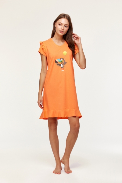 Resim Kadın Gecelik-Bdr - 539-Papaya Rengi