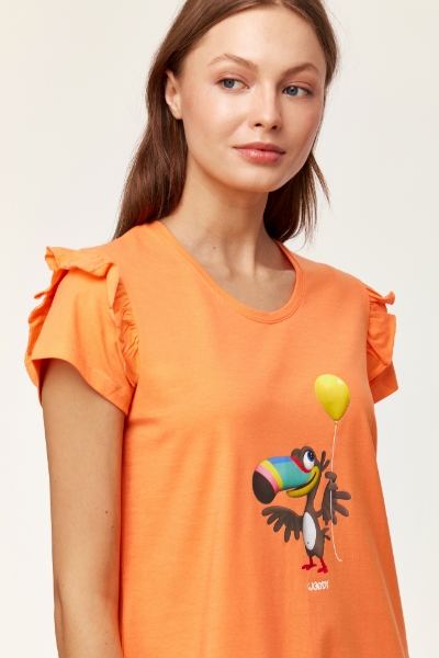 Resim Kadın Gecelik-Bdr - 539-Papaya Rengi