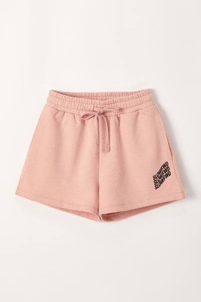 Resim Kadın Şort-Slq - 446-Toz Pembe