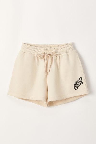 Resim Kadın Şort-Slq - 110-Güvercin Ekrusu