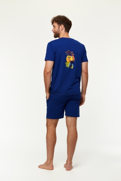 Resim Erkek Pijama-Qrs - 848-Tukan Temalı Lacivert