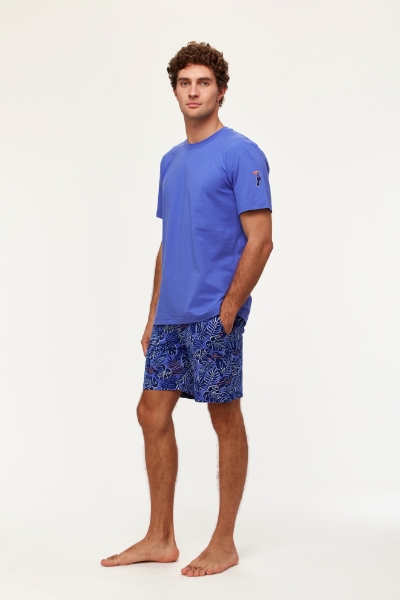 Erkek Pijama-Qrs - 829-Mor Mavi