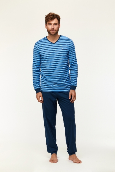 Resim Erkek Pijama-Mvl - 935-Mavi Çizgili