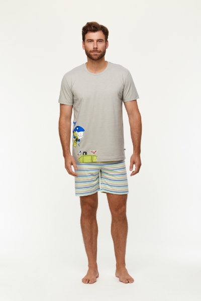 Resim Erkek Pijama-Psu - 118-Gri