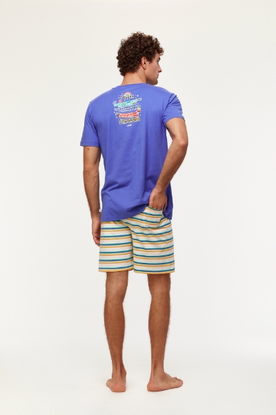 Resim Erkek Pijama-Pss - 829-Mor Mavi