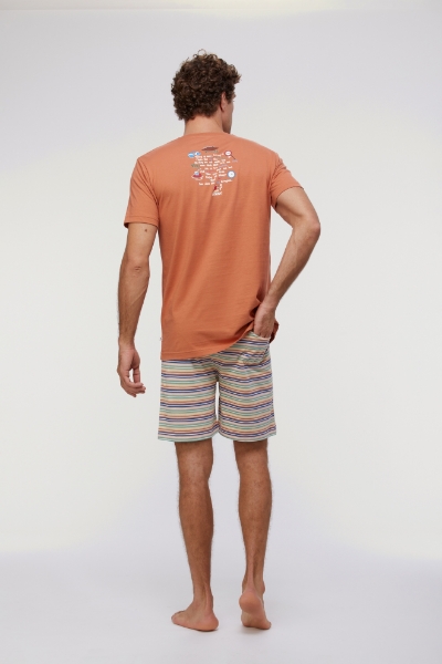 Resim Erkek Pijama-Pss - 202-Yanık Turuncu