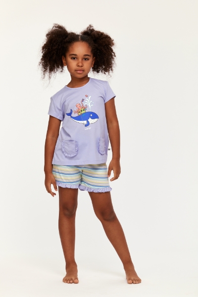Resim 2-8 Yaş Kız Çocuk Pijama-Psg - 306-Lavanta