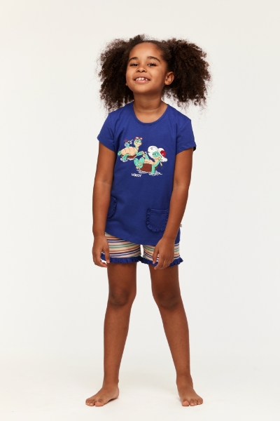 Resim 10-16 Yaş Kız Çocuk Pijama-Psg - 856-Soğuk Mavi