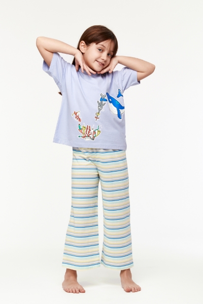 Resim 2-8 Yaş Kız Çocuk Pijama-Bsk - 306-Lavanta