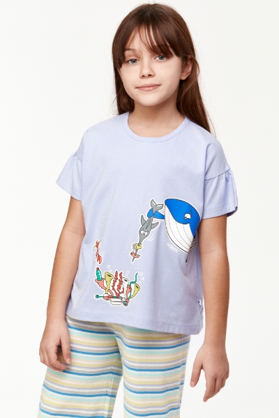 Resim 2-8 Yaş Kız Çocuk Pijama-Bsk - 306-Lavanta