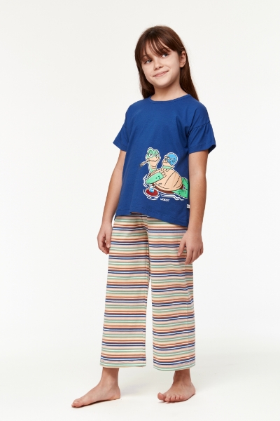 Resim 10-16 Yaş Kız Çocuk Pijama-Bsk - 856-Soğuk Mavi